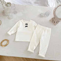 Bowknot Long Sleeve Baby Girl Home Wear Suit