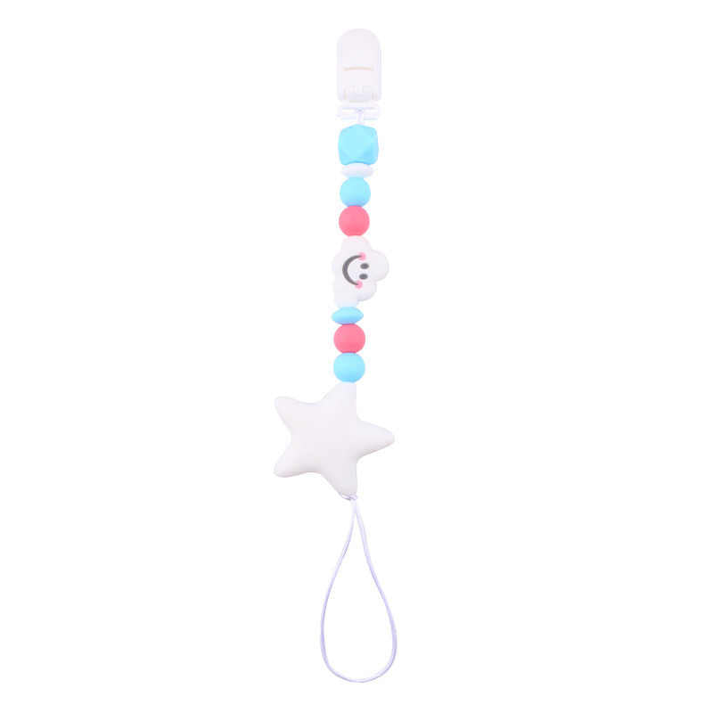 Cartoon Cloud Star Silicone Bead Pacifier Chain