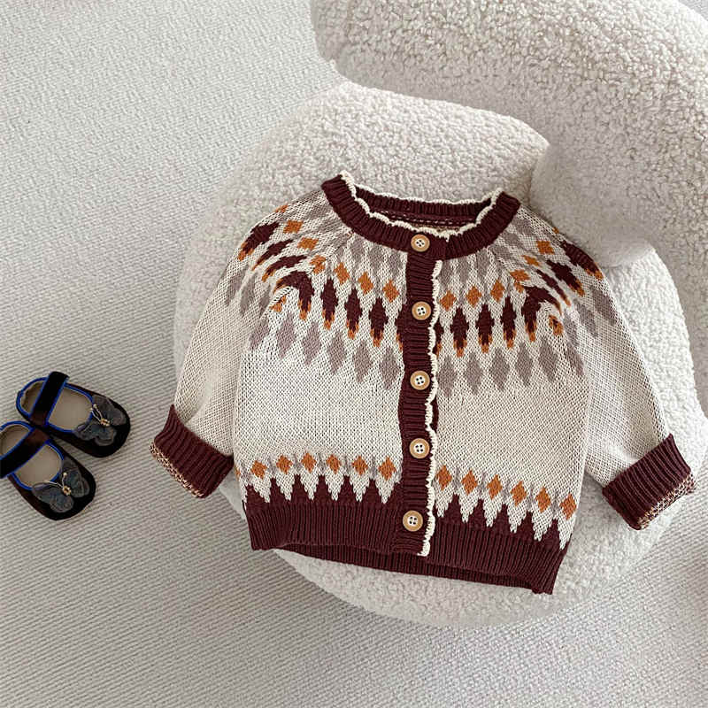 Argyle Jacquard Knitted Sweater