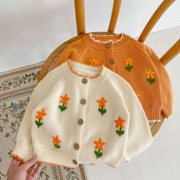 Baby Hand Embroidered Flower Sweater