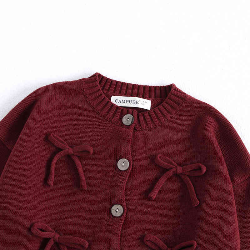 Red Bow Children's Sweater