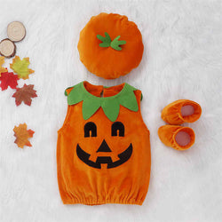 Halloween Children's Cute Sleeveless Pumpkin Costume