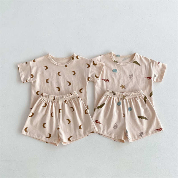 Moon Beige Sports Suit Children's Pajamas