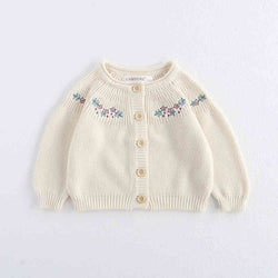 Simple Embroidered Long Sleeve Knitted Sweater