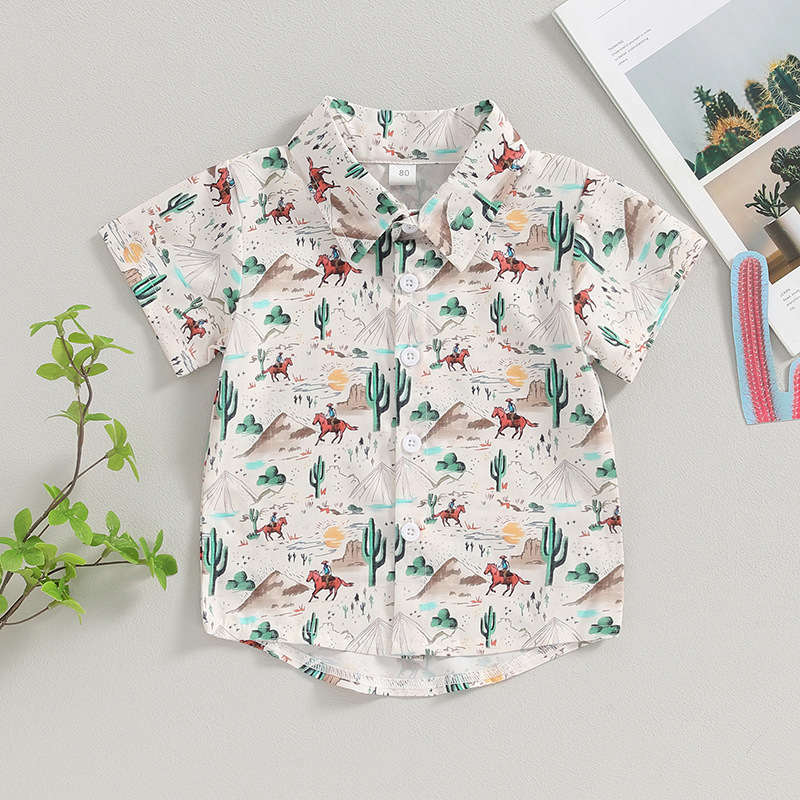 Cactus Short-sleeved Shirt for Kids