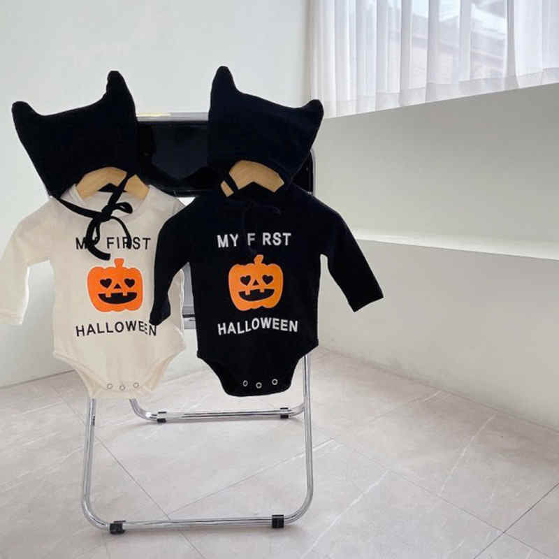 Pumpkin Print Baby Halloween Romper