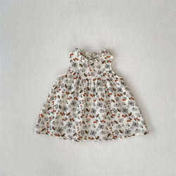 Cherry Butterfly Print Vest Sleeveless Dress