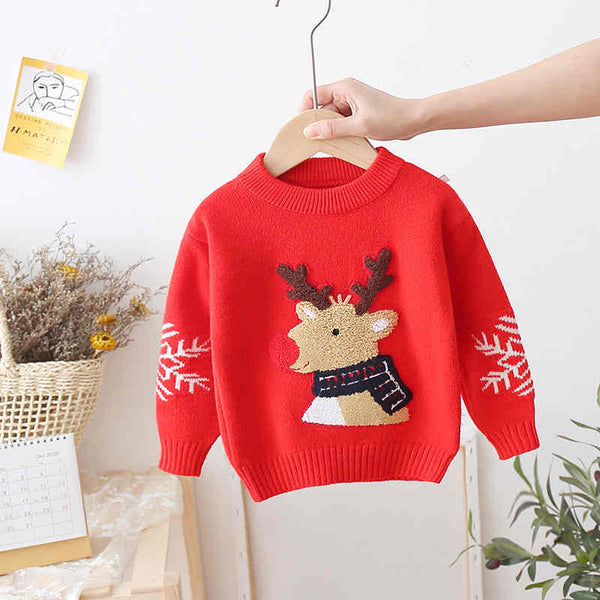 Christmas Red Cartoon Knitted Sweater