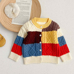 Contrast Color Knitted Children's Sweater