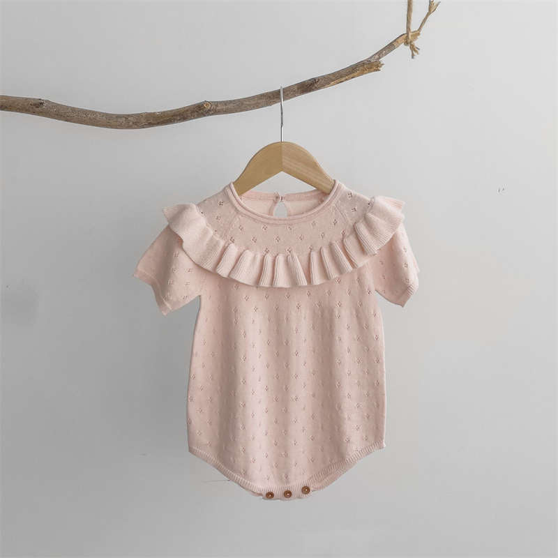 Baby Knitted Sweater Short Sleeve Romper