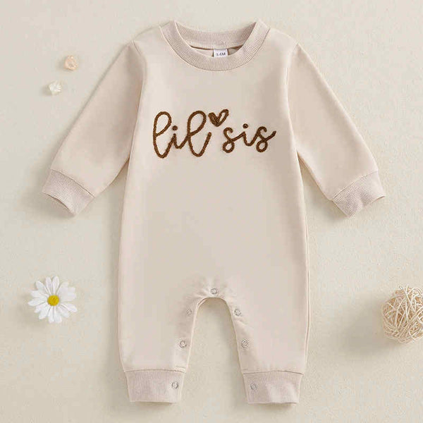 Apricot Lettering Embroidered Baby Bodysuit