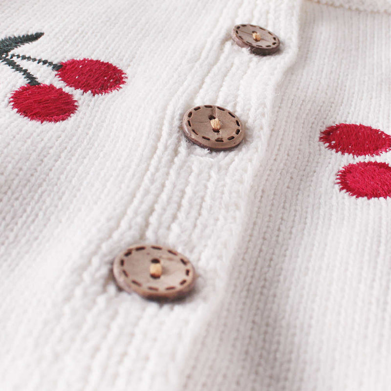 Baby Girls Cherry Embroidered Sweater