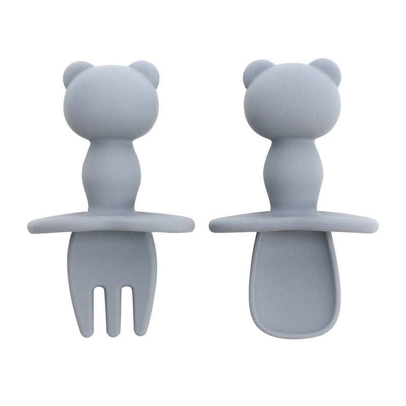 Baby Cartoon Silicone Spoon Fork Set