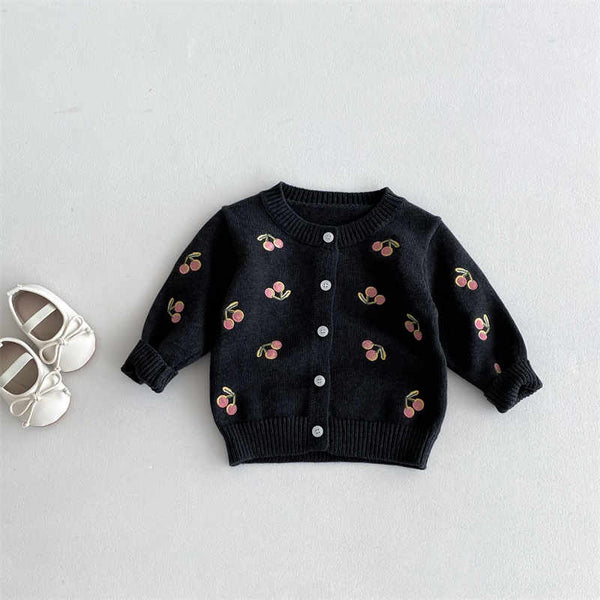 Children's Cherry Embroidered Sweater