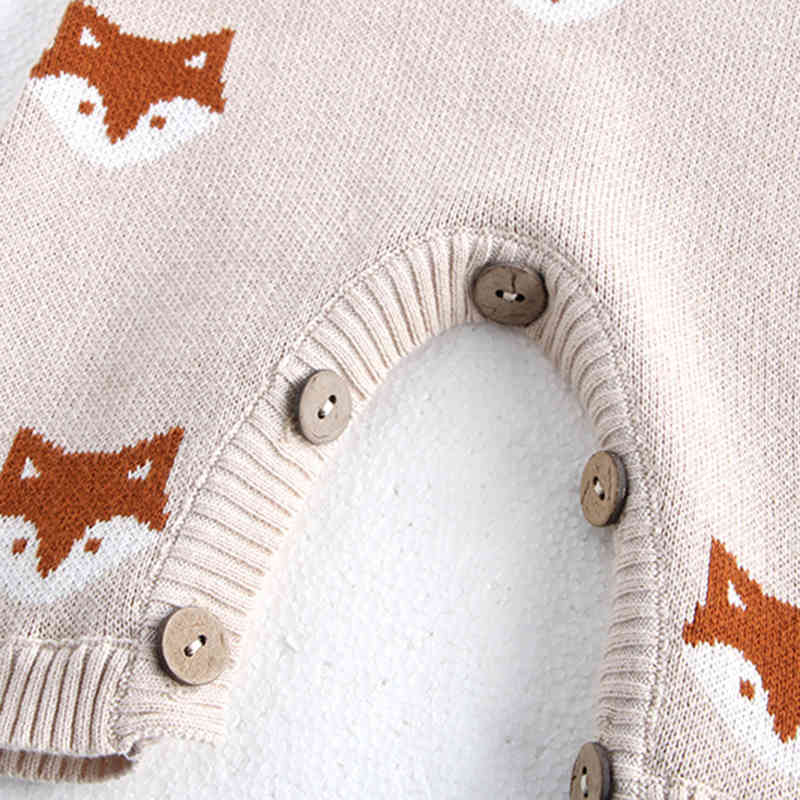 Fox Cute Knitted Baby Onesie