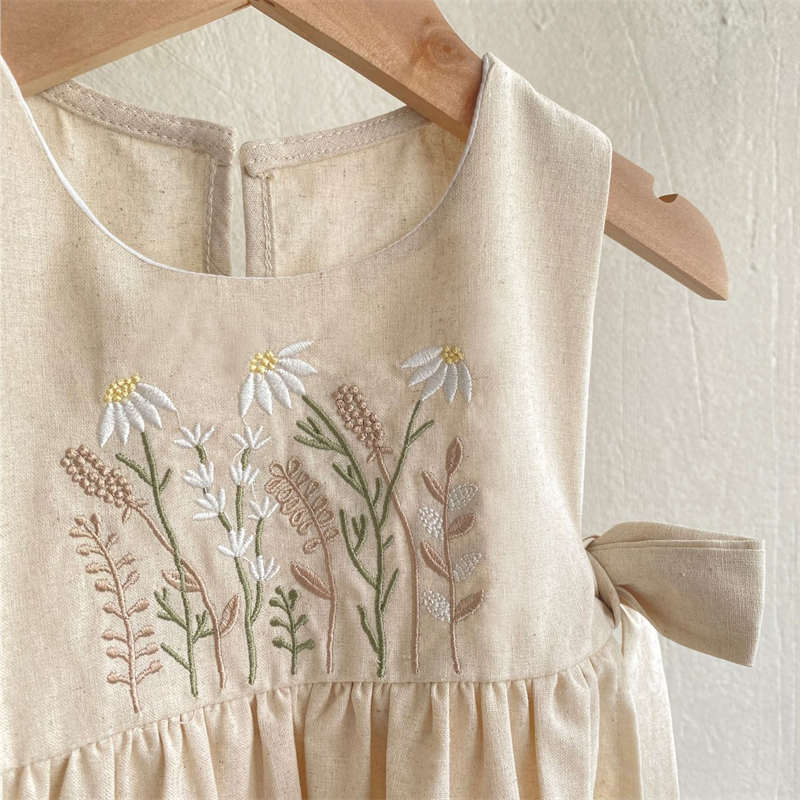 Embroidered Butterfly Strappy Dress