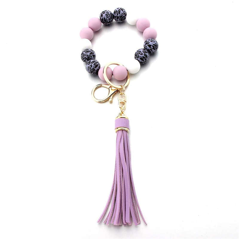 Beaded Keychain with Tassel Bohemian Wrist Keychain for Women