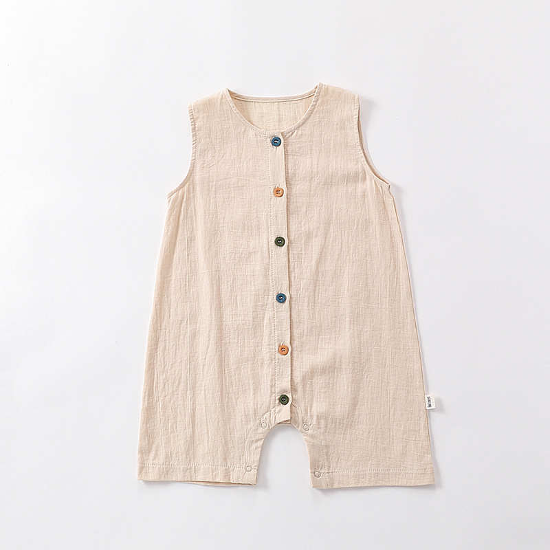 Breathable Cotton Jumpsuit Button Overalls