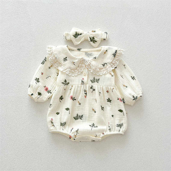 Leaf and Flower Baby Jumpsuit