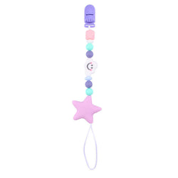 Cartoon Cloud Star Silicone Bead Pacifier Chain