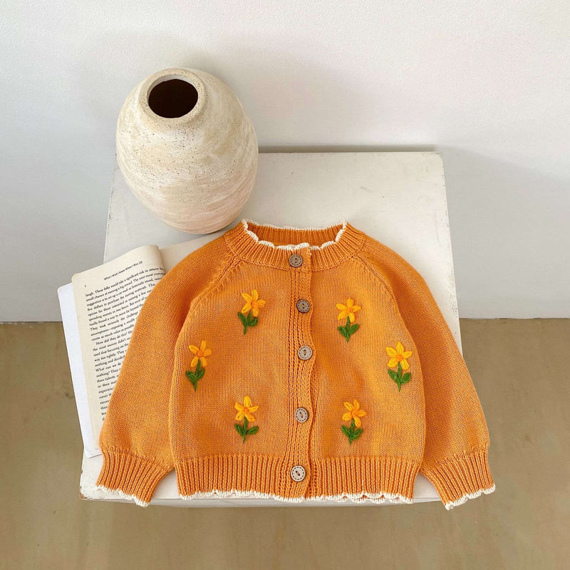 Baby Hand Embroidered Flower Sweater