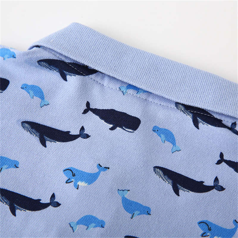 Whale Print Short Sleeve T-shirt for Kids