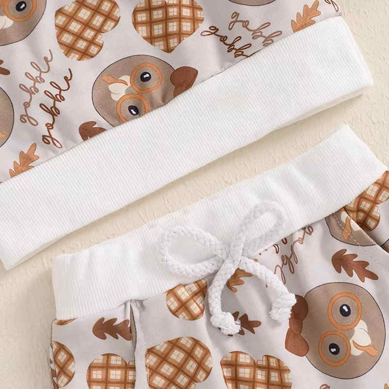 Children's Turkey Print Two-piece Set