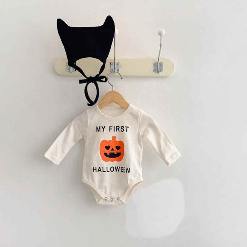 Pumpkin Print Baby Halloween Romper