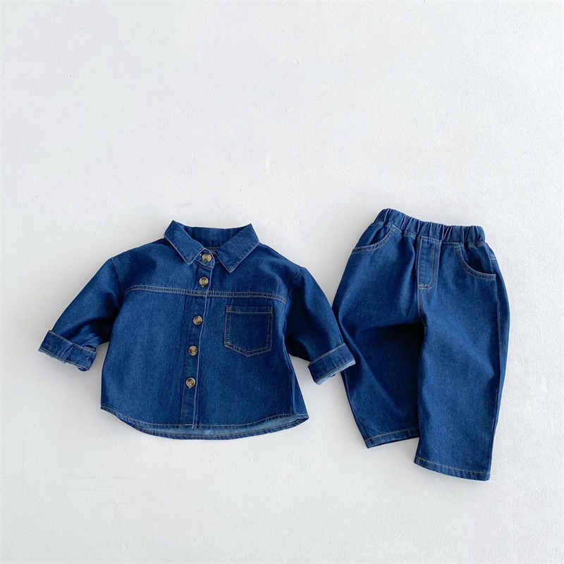 Boys and Girls Denim Jacket Two Piece Set