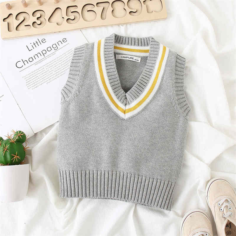 V-neck Children's Knitted Vest Sweater