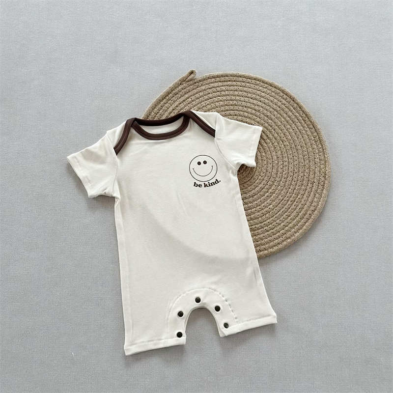 Smiley Short Sleeve Crawl Suit Baby