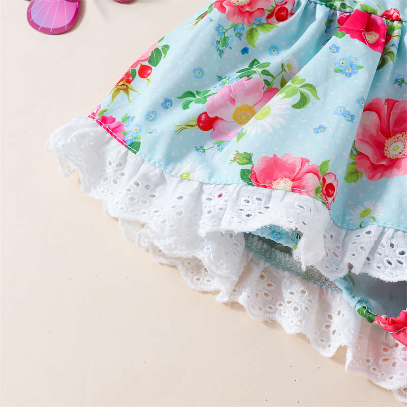 Baby Flower Backless Crawl Suit