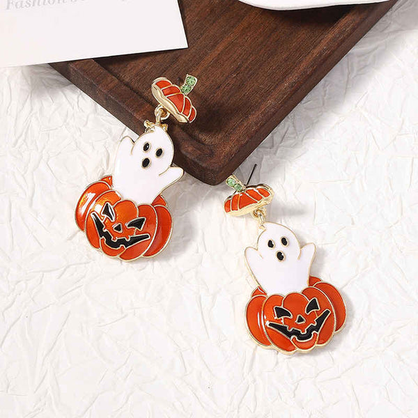 Cute Cartoon Ghost Pumpkin Halloween Earrings