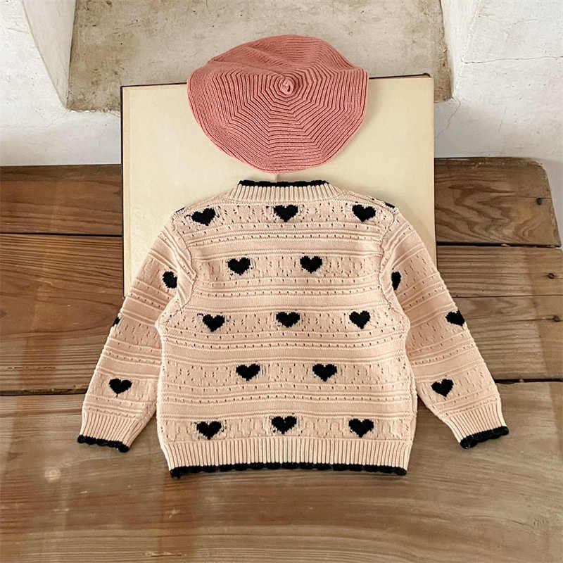 Girls Heart Shaped Knitted Sweater