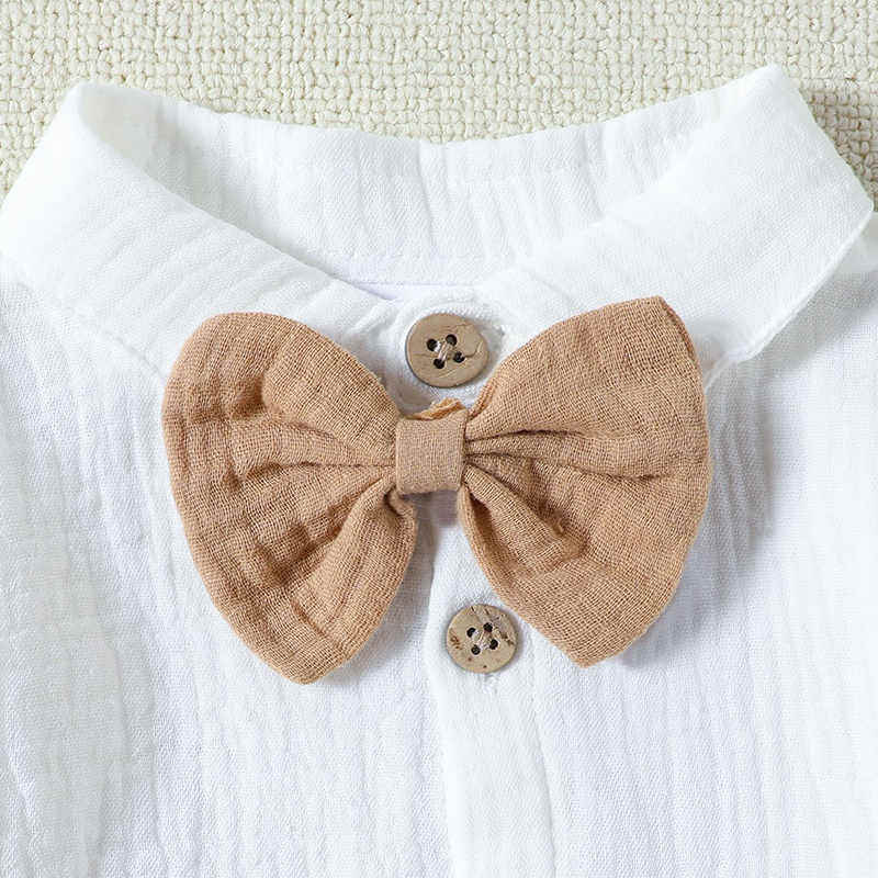 Children's Bow Tie Lapel Shirt Two-piece Suit