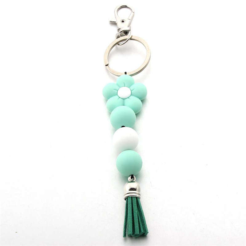 Flower Silicone Bead Keychain