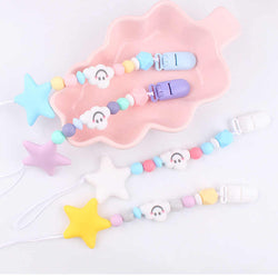 Cartoon Cloud Star Silicone Bead Pacifier Chain