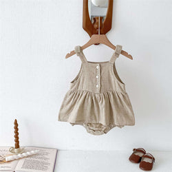 Apricot Baby Dress Crawl Suit