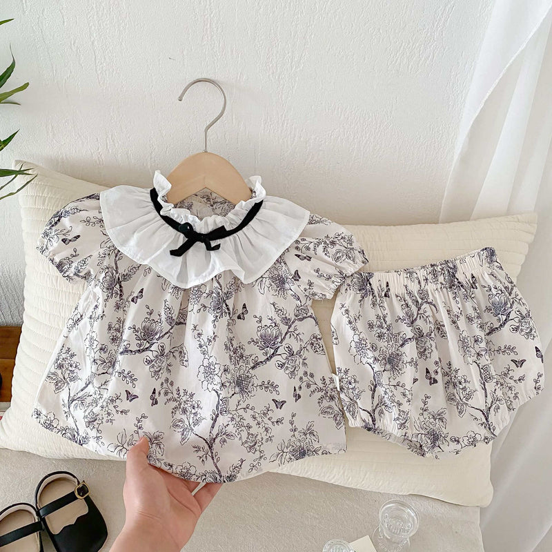 Baby Girl Doll Collar Floral Two Piece Set