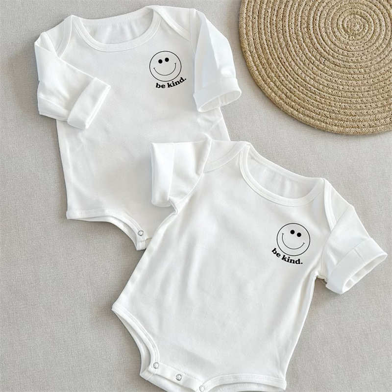 Newborn Solid Color Short-sleeved Crawl Suit