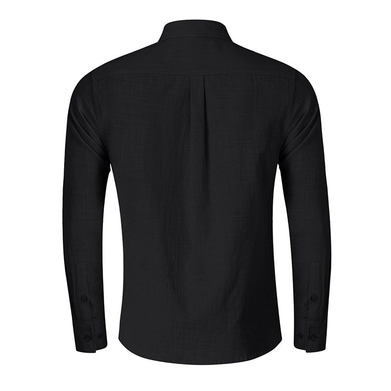 Men's Linen Cotton Long Sleeved Shirt