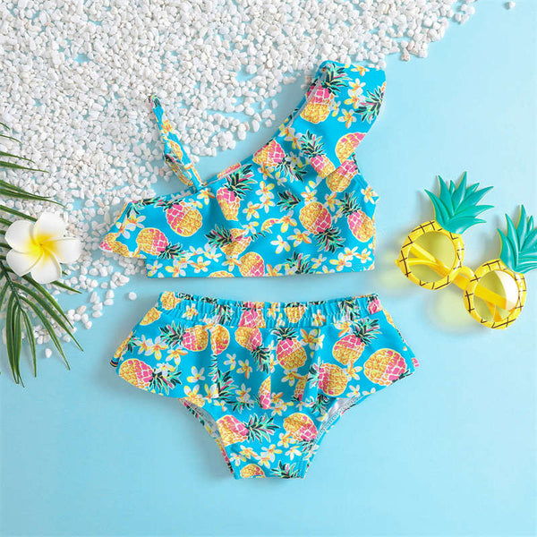 Pineapple Print Bikini Set For Girl