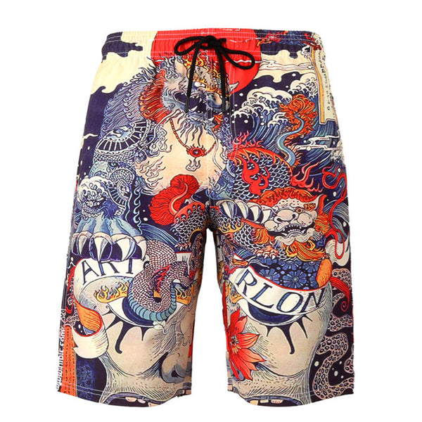 Summer New Men's Beach Pants Plus Size Printing Quick-drying Sweatpants