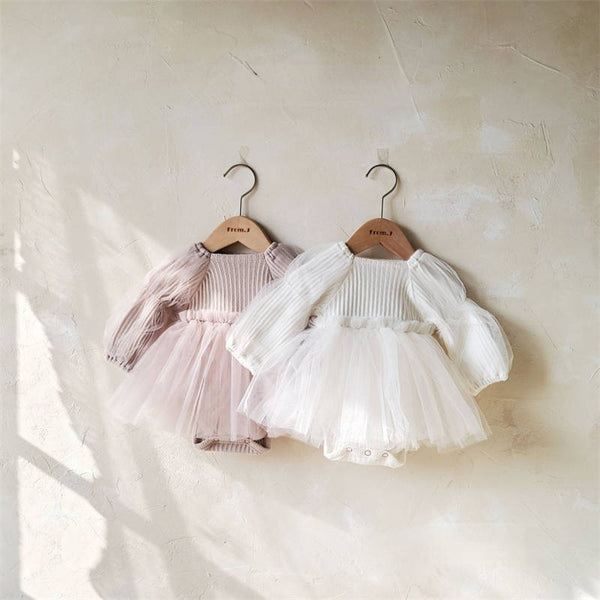 Infant Mesh Puff Sleeve Dress