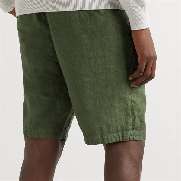 Non-Stretch Loose Fit Linen Straight Shorts Men's Casual Bottoms