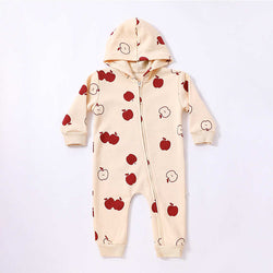 Baby Print Hooded Jumpsuit Romper