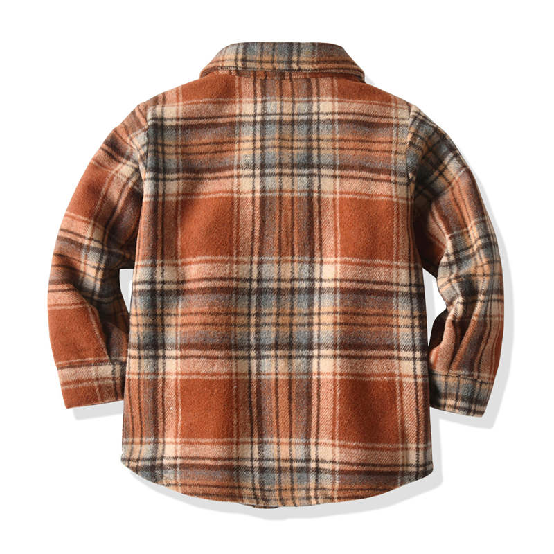 Brown Plaid Brushed Shirt Jacket