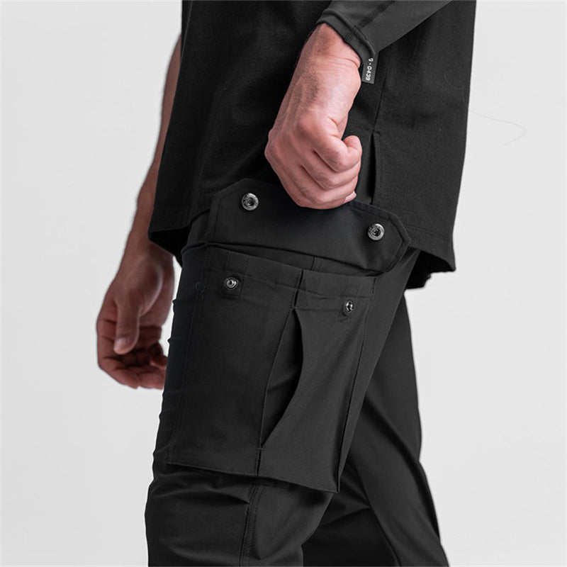 Summer Thin Men's Ice Silk Straight Sports Quick-drying Breathable Multi-pocket Casual Pants