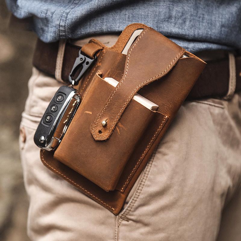 Vintage Leather Men's Belt Bag