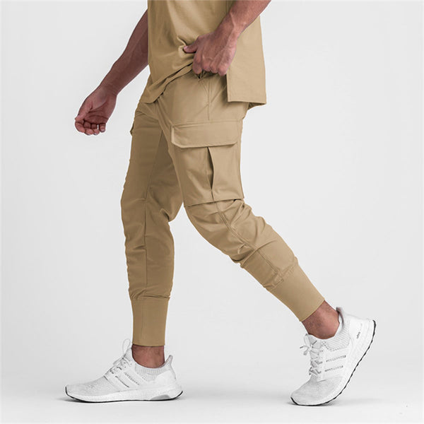 Summer Thin Men's Ice Silk Straight Sports Quick-drying Breathable Multi-pocket Casual Pants